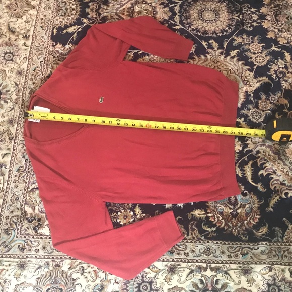 Lacoste Red V-Neck Sweater Men’s Size 5 (Medium) - Picture 4 of 7
